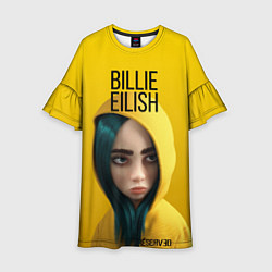 Платье клеш для девочки BILLIE EILISH: Yellow Girl, цвет: 3D-принт