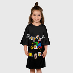 Платье клеш для девочки Король и Шут Анархия спина, цвет: 3D-принт — фото 2