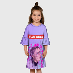 Платье клеш для девочки Billie Eilish, цвет: 3D-принт — фото 2