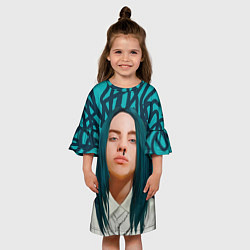 Платье клеш для девочки Billie Eilish, цвет: 3D-принт — фото 2