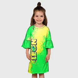 Платье клеш для девочки Brawl Stars leon, цвет: 3D-принт — фото 2