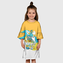 Платье клеш для девочки Adventure Time, цвет: 3D-принт — фото 2