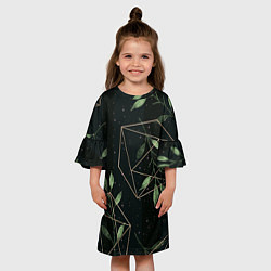 Платье клеш для девочки Геометрия в природе, цвет: 3D-принт — фото 2