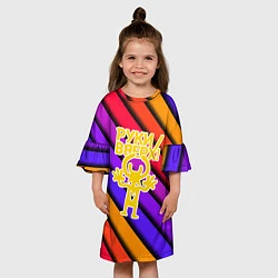 Платье клеш для девочки Руки Вверх, цвет: 3D-принт — фото 2