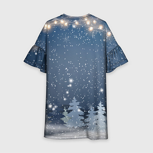 Детское платье Санта едет на мопсе / 3D-принт – фото 2