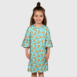 Платье клеш для девочки Пицца, цвет: 3D-принт — фото 2