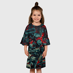 Платье клеш для девочки Уголь, цвет: 3D-принт — фото 2