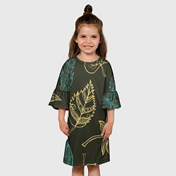 Платье клеш для девочки Осенний мотив, цвет: 3D-принт — фото 2
