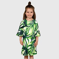Платье клеш для девочки Тропики, цвет: 3D-принт — фото 2