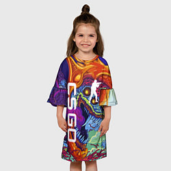 Платье клеш для девочки CS GO HYPERBEAST, цвет: 3D-принт — фото 2