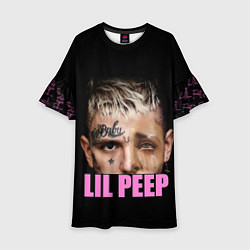 Платье клеш для девочки Lil Peep, цвет: 3D-принт