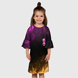 Платье клеш для девочки Бравл Старс, цвет: 3D-принт — фото 2