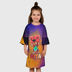 Платье клеш для девочки Brawl Stars Nita, цвет: 3D-принт — фото 2