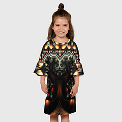 Платье клеш для девочки ФРАКТАЛЬНЫЙ ОПТИЧЕСКИЙ УЗОР, цвет: 3D-принт — фото 2