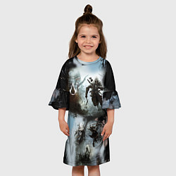 Платье клеш для девочки Assassin??s Creed, цвет: 3D-принт — фото 2