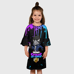 Платье клеш для девочки Brawl Stars Crow, цвет: 3D-принт — фото 2