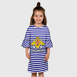 Платье клеш для девочки Тельняшка ВМФ, цвет: 3D-принт — фото 2