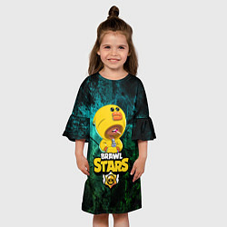 Платье клеш для девочки Brawl Stars Leon Selly, цвет: 3D-принт — фото 2