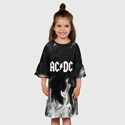 Платье клеш для девочки AC DC, цвет: 3D-принт — фото 2
