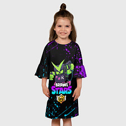 Платье клеш для девочки BRAWL STARS VIRUS 8-BIT, цвет: 3D-принт — фото 2