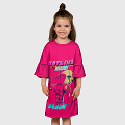 Платье клеш для девочки Hotline Miami, цвет: 3D-принт — фото 2