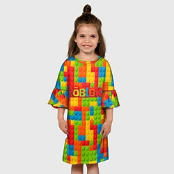 Платье клеш для девочки Роблокс, цвет: 3D-принт — фото 2