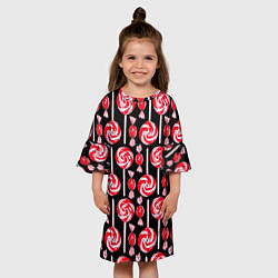 Платье клеш для девочки Леденцы, цвет: 3D-принт — фото 2