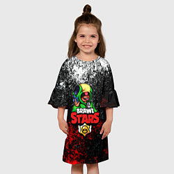 Платье клеш для девочки Brawl Stars:LEON, цвет: 3D-принт — фото 2