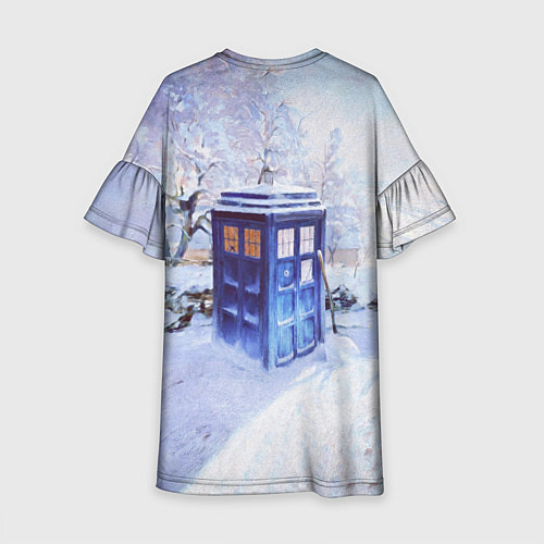 Детское платье ТАРДИС В СНЕГУ / 3D-принт – фото 2