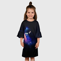 Платье клеш для девочки TARDIS, цвет: 3D-принт — фото 2