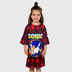 Платье клеш для девочки Sonic, цвет: 3D-принт — фото 2