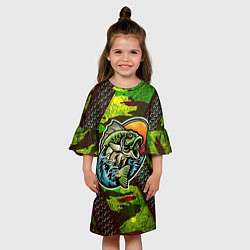 Платье клеш для девочки Fishing, цвет: 3D-принт — фото 2
