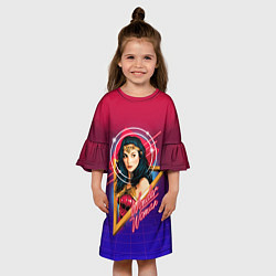 Платье клеш для девочки Wonder Woman цвета 3D-принт — фото 2