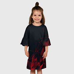 Платье клеш для девочки RED STRIPES, цвет: 3D-принт — фото 2