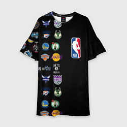 Платье клеш для девочки NBA Team Logos 2, цвет: 3D-принт