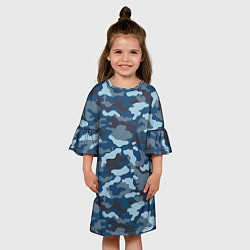 Платье клеш для девочки Камуфляж МВД, цвет: 3D-принт — фото 2