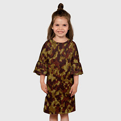 Платье клеш для девочки Мелкий камуфляжный узор, цвет: 3D-принт — фото 2