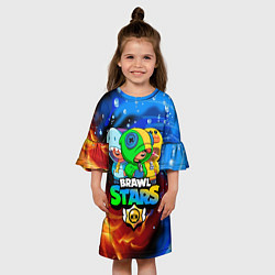 Платье клеш для девочки BRAWL STARS LEON SKINS, цвет: 3D-принт — фото 2