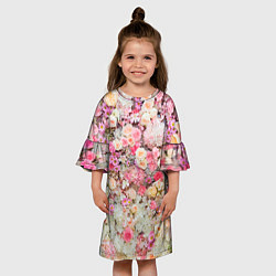 Платье клеш для девочки Цветочное поле, цвет: 3D-принт — фото 2
