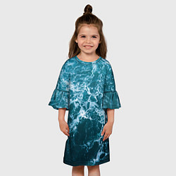 Платье клеш для девочки Водная гладь, цвет: 3D-принт — фото 2