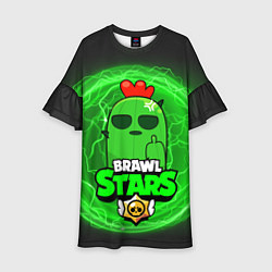 Платье клеш для девочки Brawl Stars SPIKE, цвет: 3D-принт