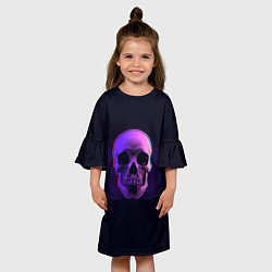 Платье клеш для девочки 3D Череп, цвет: 3D-принт — фото 2