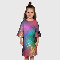 Платье клеш для девочки Узоры, цвет: 3D-принт — фото 2