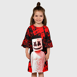 Платье клеш для девочки Fortnite Marshmello, цвет: 3D-принт — фото 2