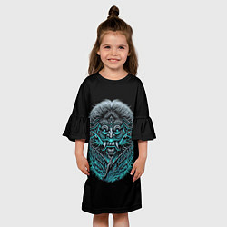 Платье клеш для девочки Баба-Яга Ведьма, цвет: 3D-принт — фото 2
