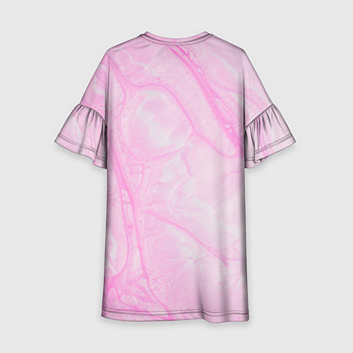 Детское платье Розовые разводы краска зефир / 3D-принт – фото 2