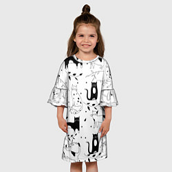 Платье клеш для девочки Котики, цвет: 3D-принт — фото 2