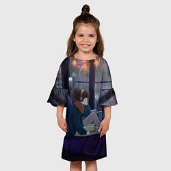 Платье клеш для девочки СИЖУ ДОМА, цвет: 3D-принт — фото 2