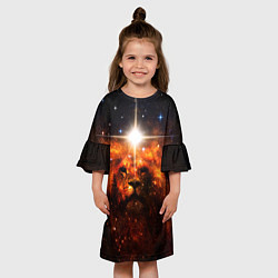 Платье клеш для девочки ЛЕВ, цвет: 3D-принт — фото 2