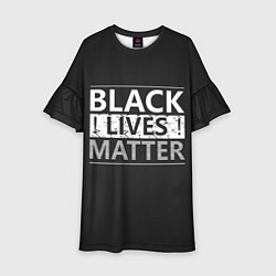 Платье клеш для девочки Black lives matter Z, цвет: 3D-принт